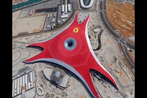 Aldar Ferrari World superstructure from above
